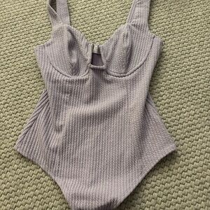 Astr Ribbed Lavender Bodysuit
